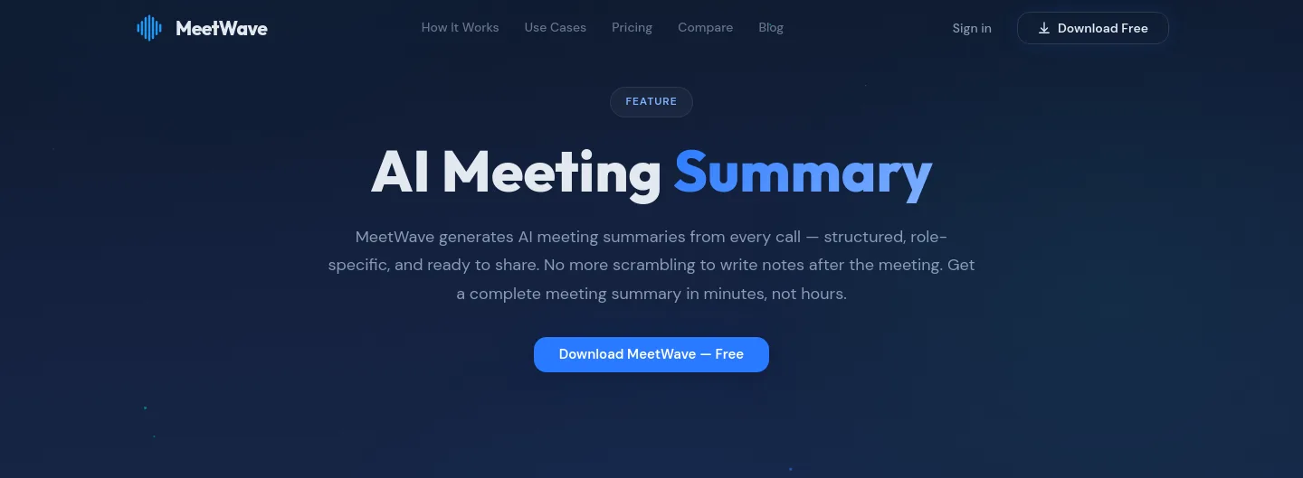 meetwave.io Hero section