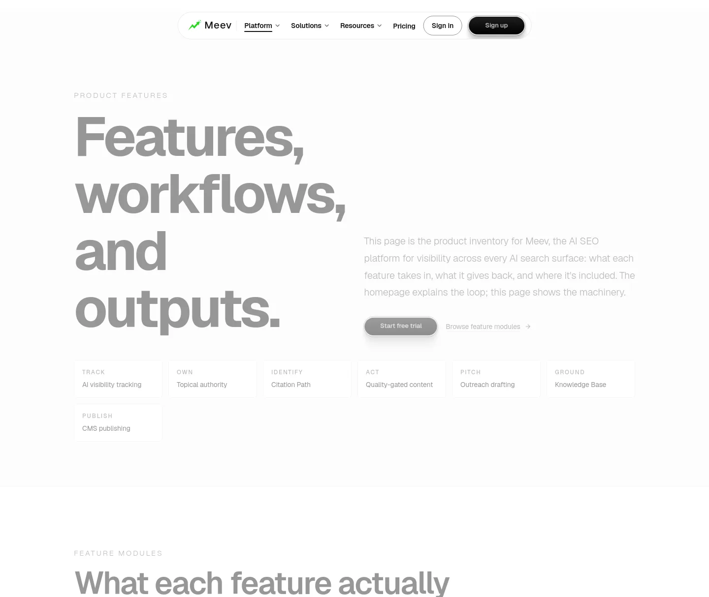 meev.ai Hero section