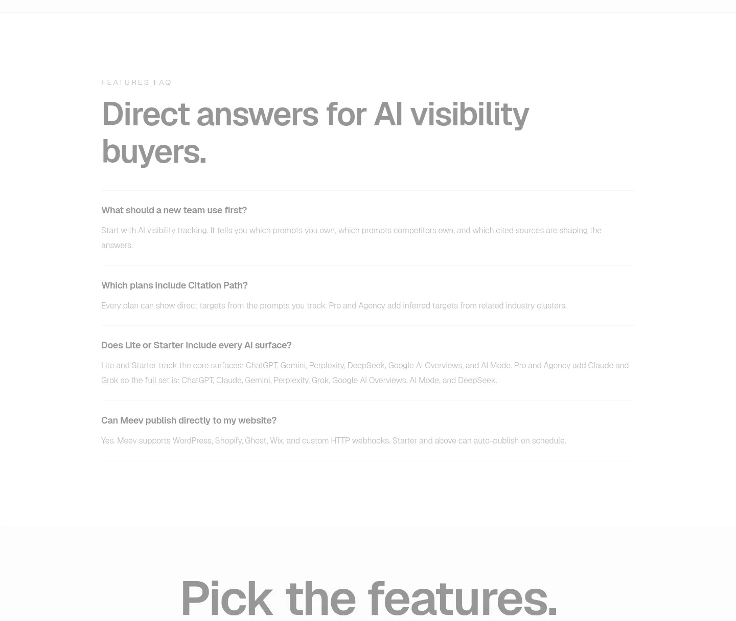 meev.ai FAQ section