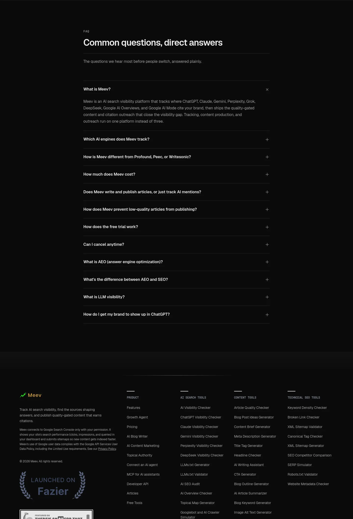 meev.ai — FAQ