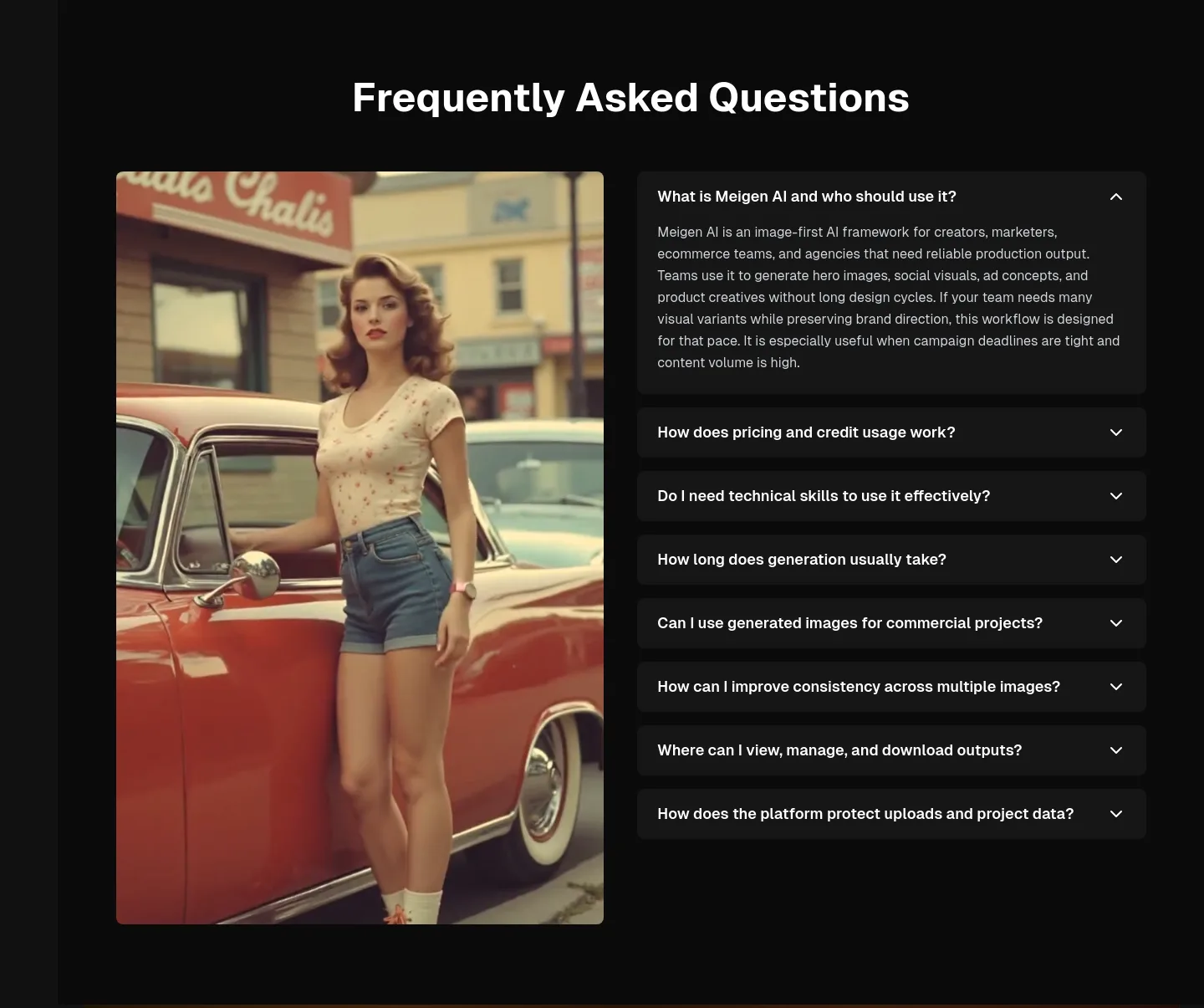 meigen-ai.com FAQ section