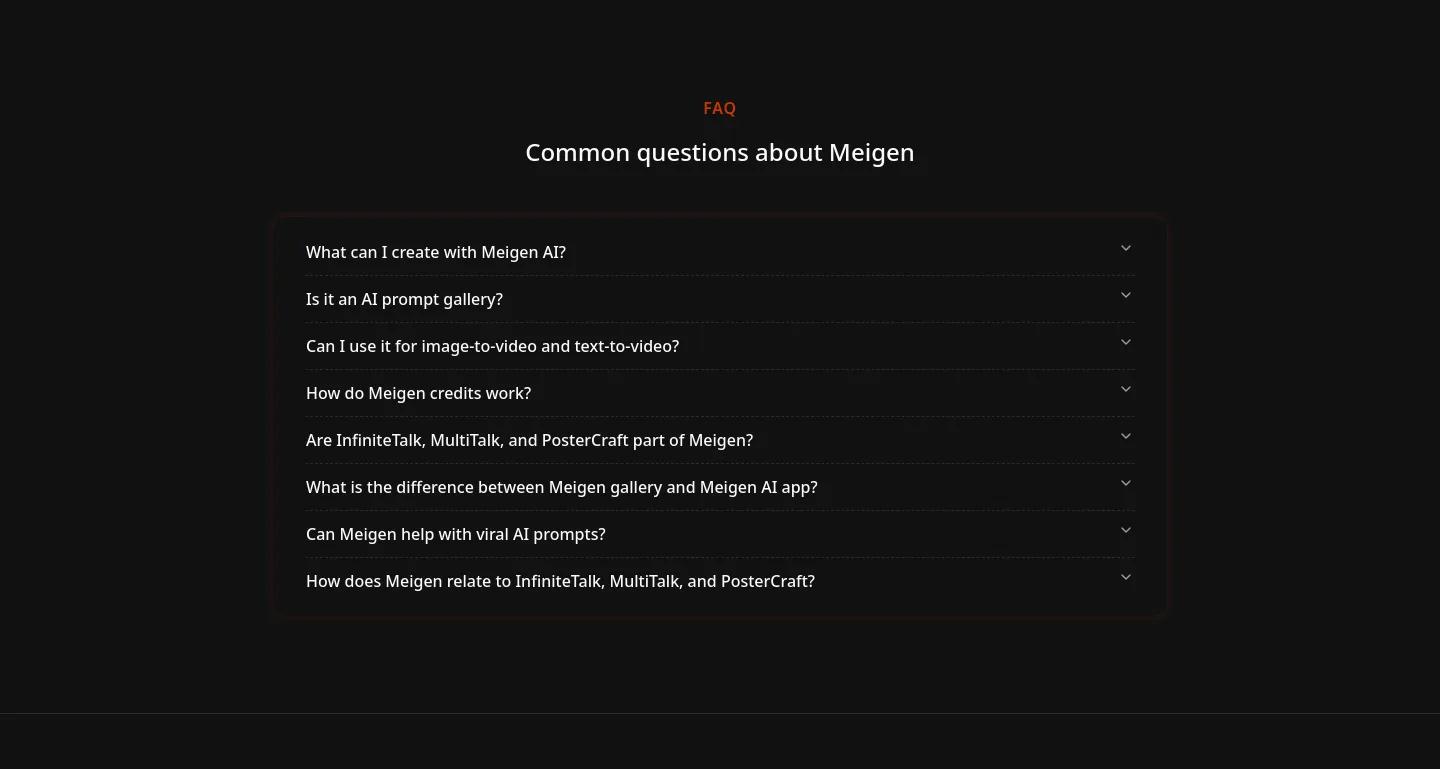 meigen.cc FAQ section