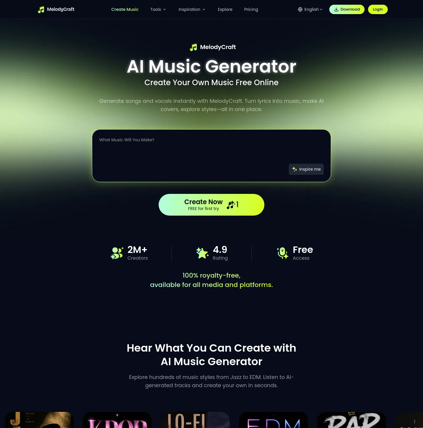 melodycraft.app — a measured funnel