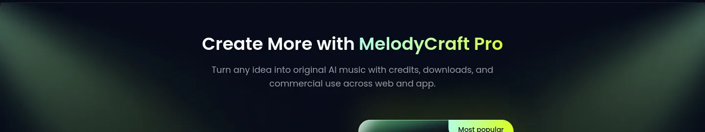 melodycraft.app Hero section