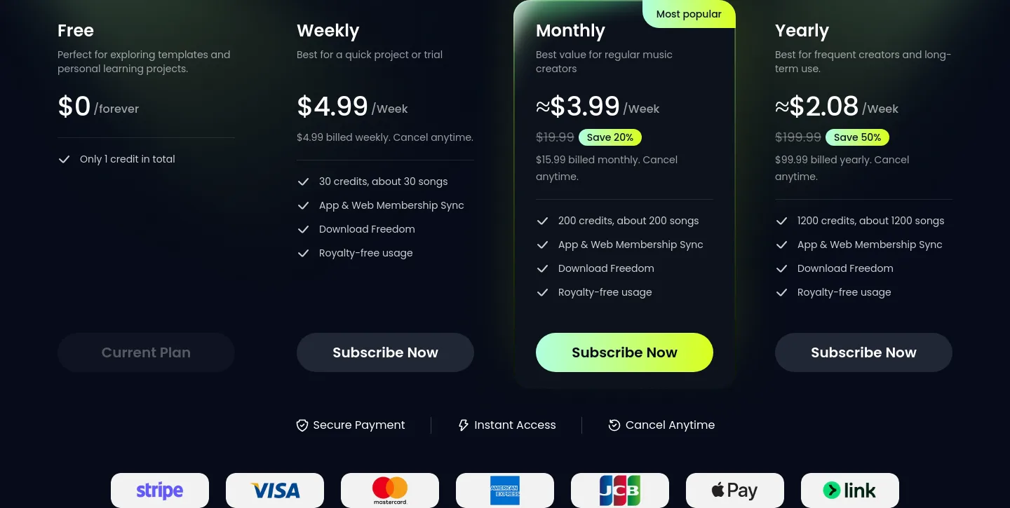 melodycraft.app — Pricing