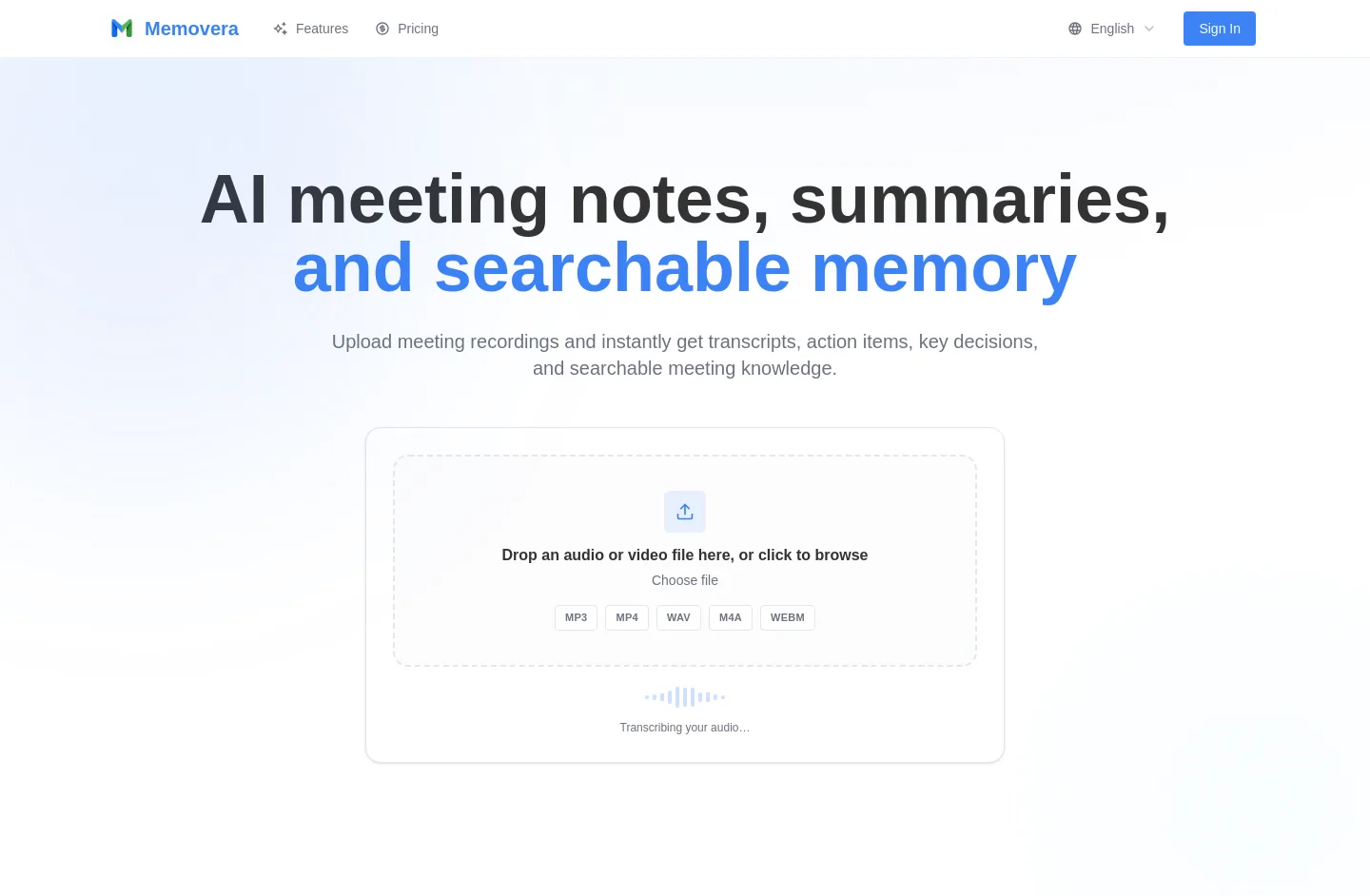 memovera.io — a measured funnel