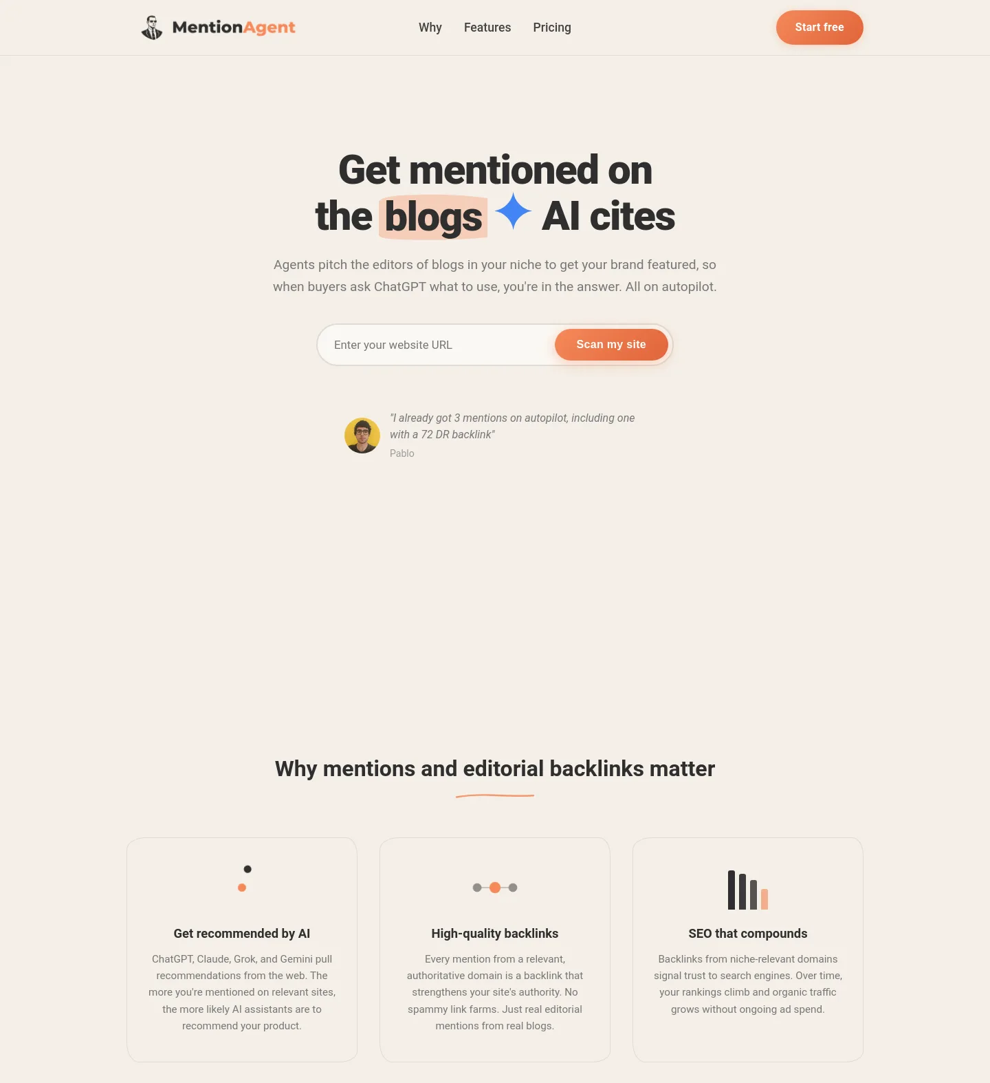 mentionagent.ai — a measured funnel
