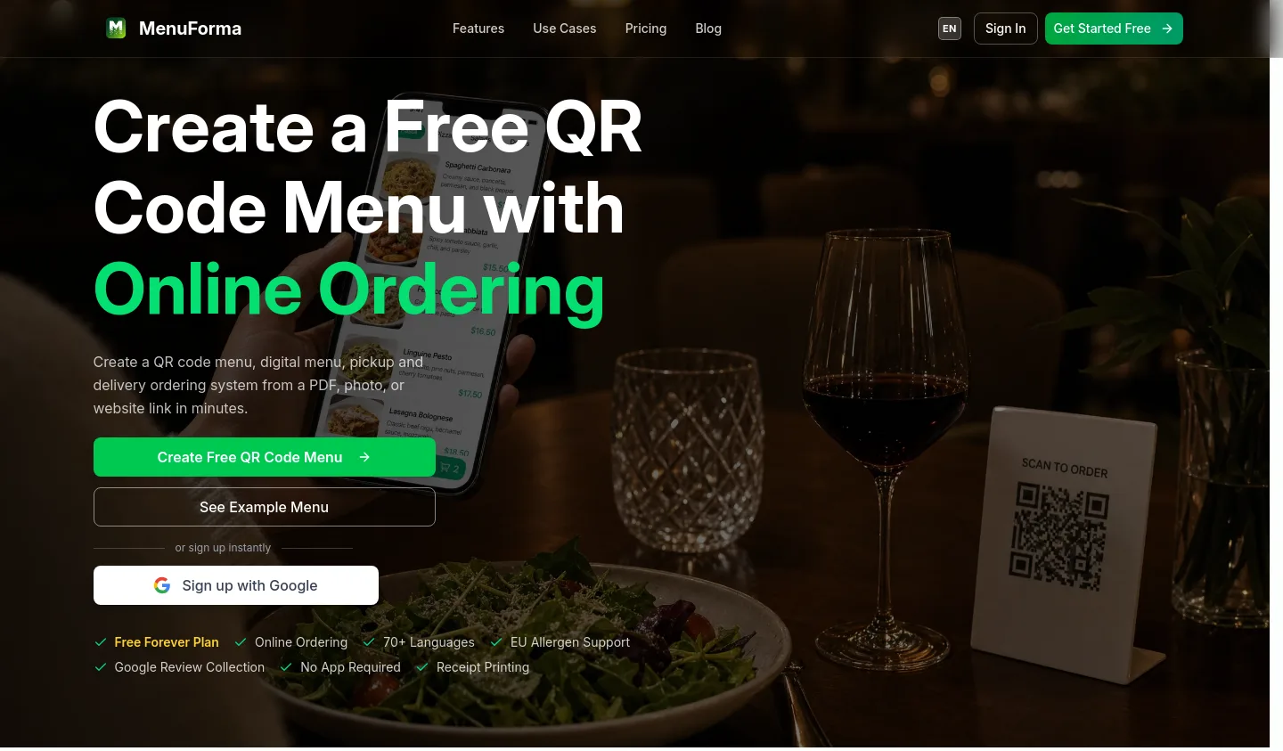menuforma.com — Hero
