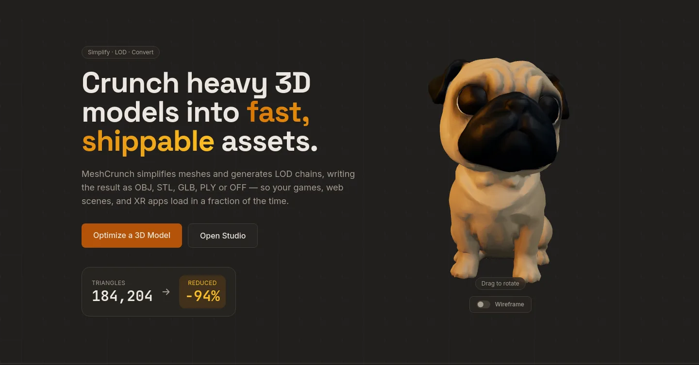 meshcrunch.com Hero section