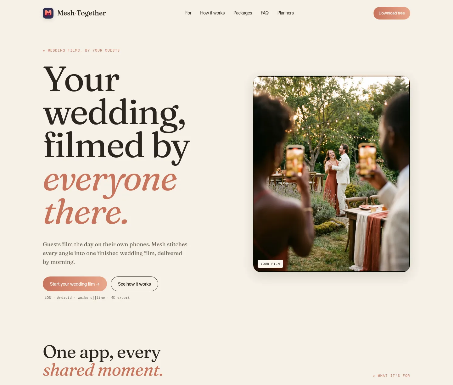 meshtogether.app — a real Hero + Pricing page