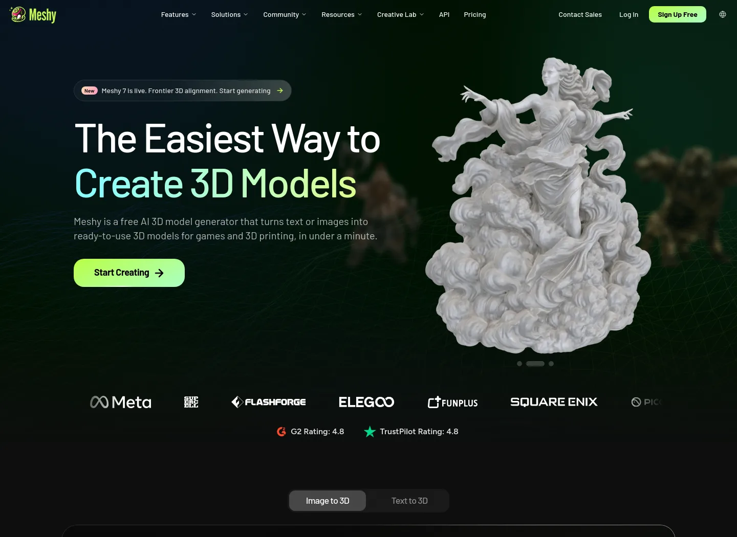 meshy.ai — Hero