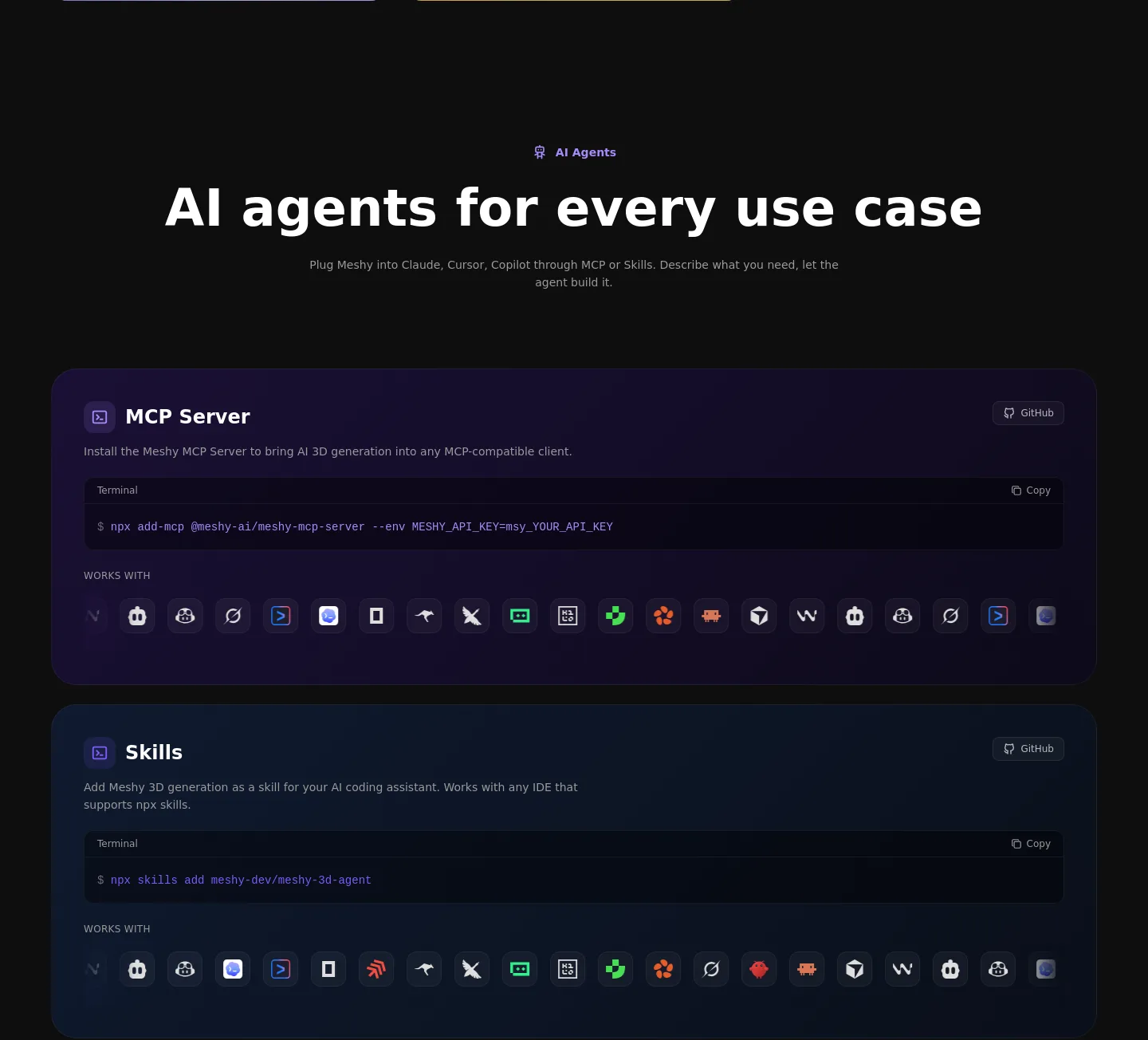 meshy.ai Logo Wall section