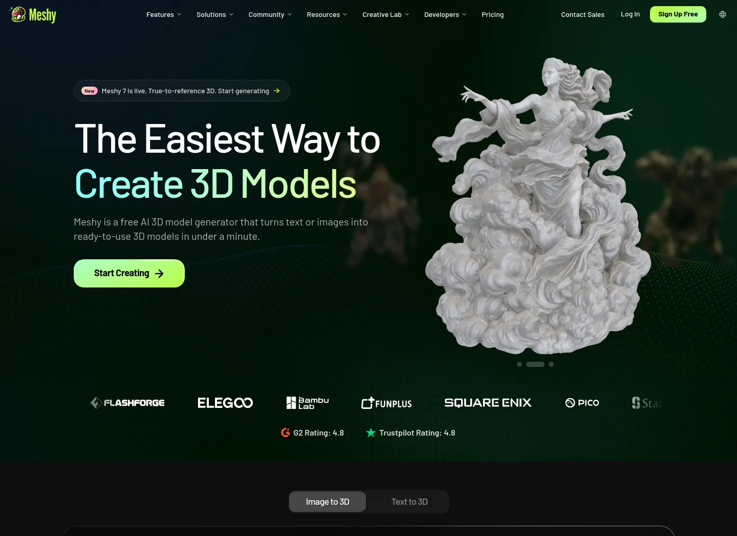 meshy.ai — Hero
