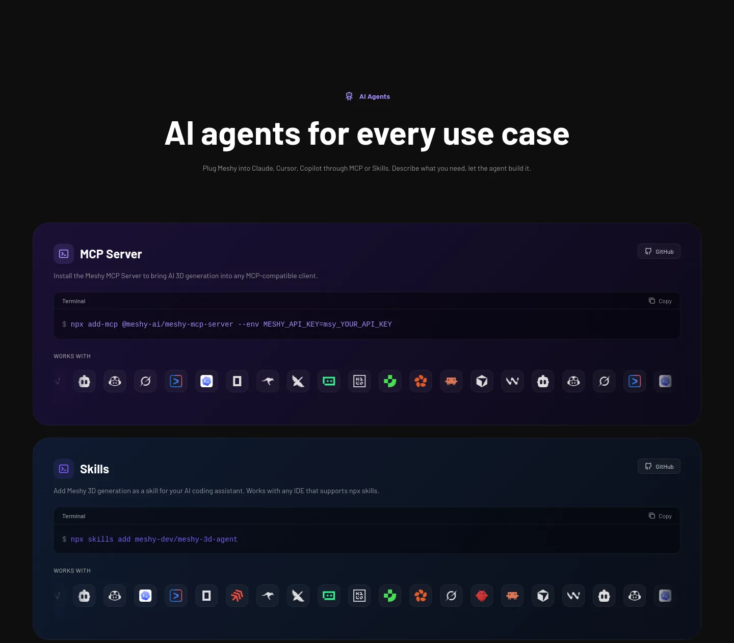 meshy.ai — Logo Wall