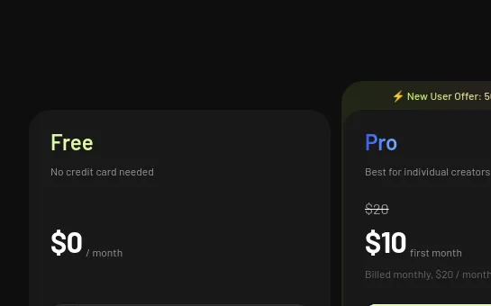 No credit card element from meshy.ai