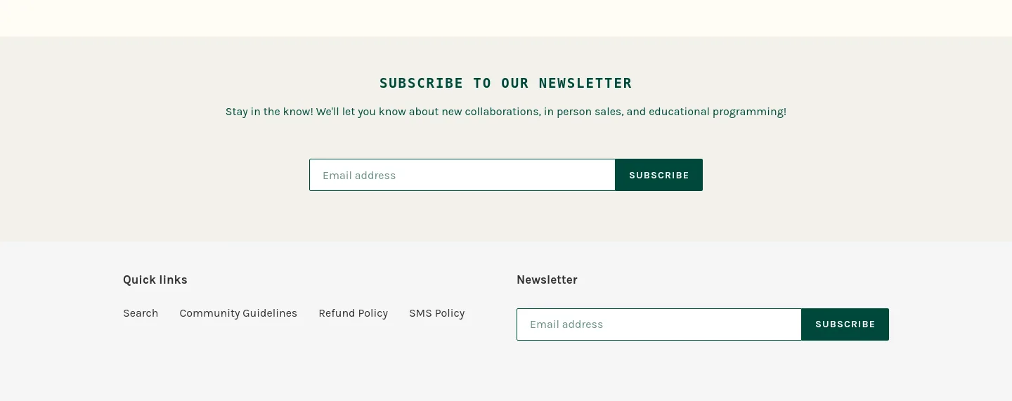 messarts.org — a real Email Capture section