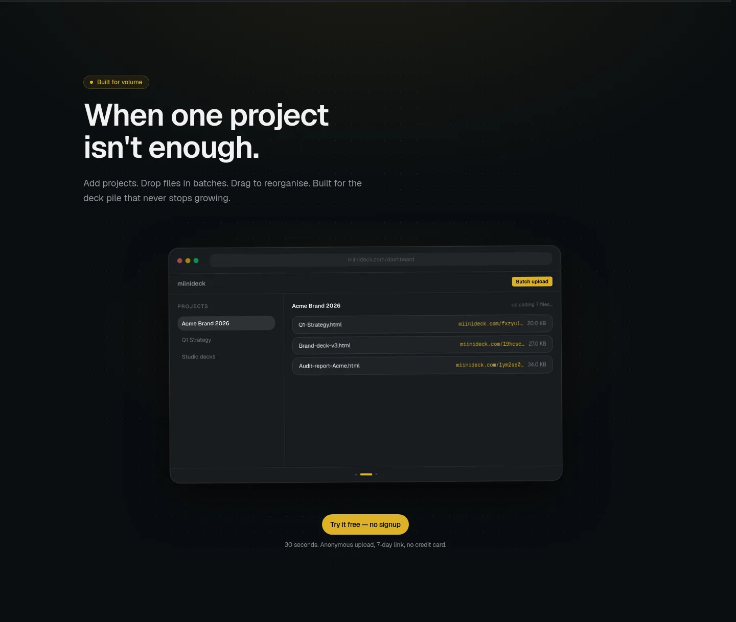 miinideck.com — Features