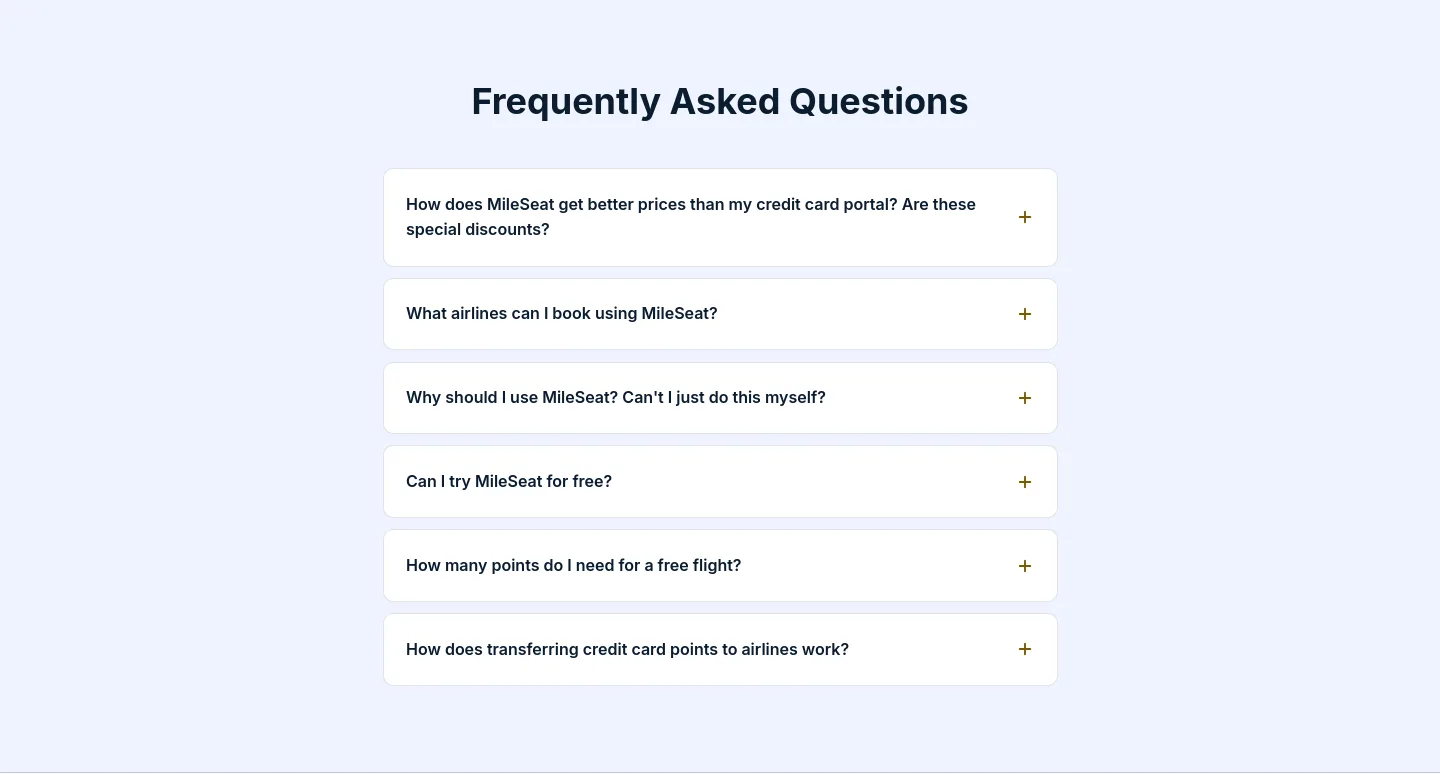 mileseat.com — FAQ