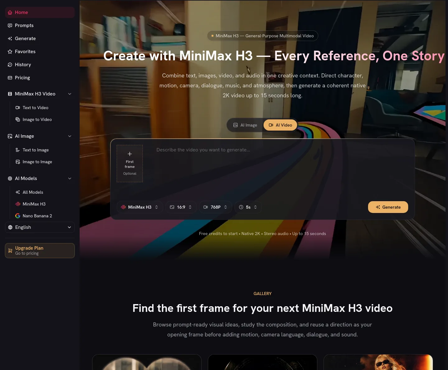 minimax-h3.io Hero section
