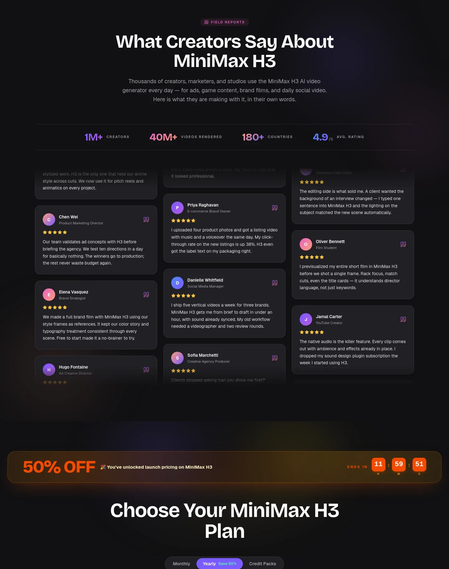 minimaxh3.ai Reviews section