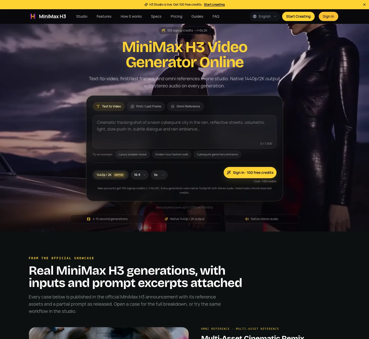 minimaxh3.app Hero section
