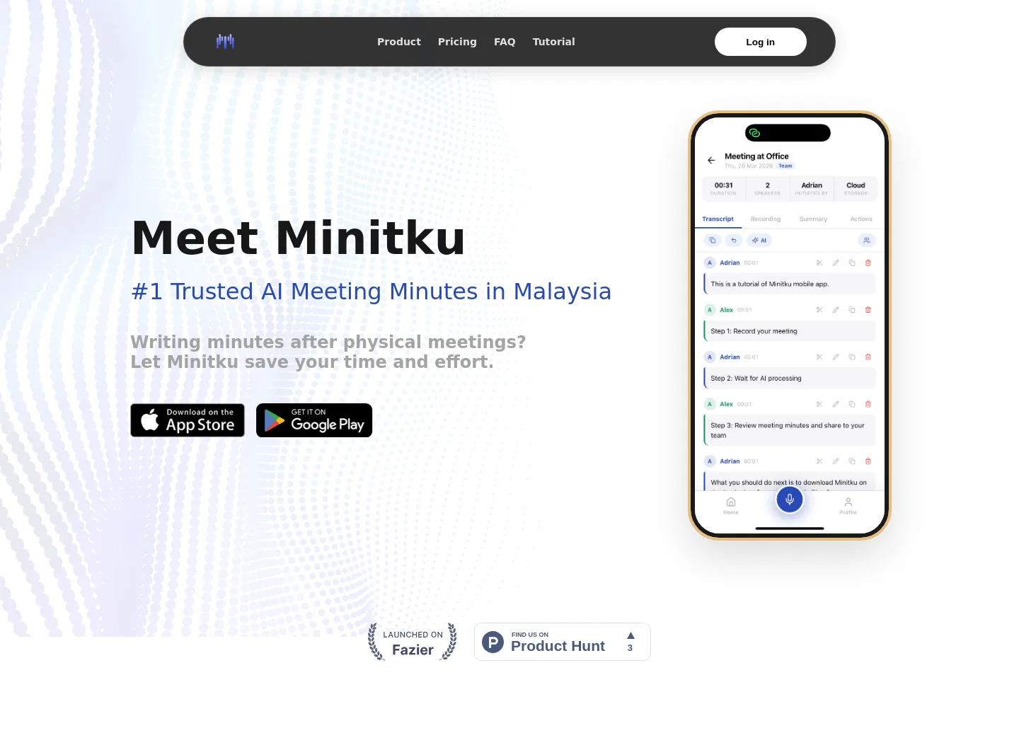 minitku.com Hero section