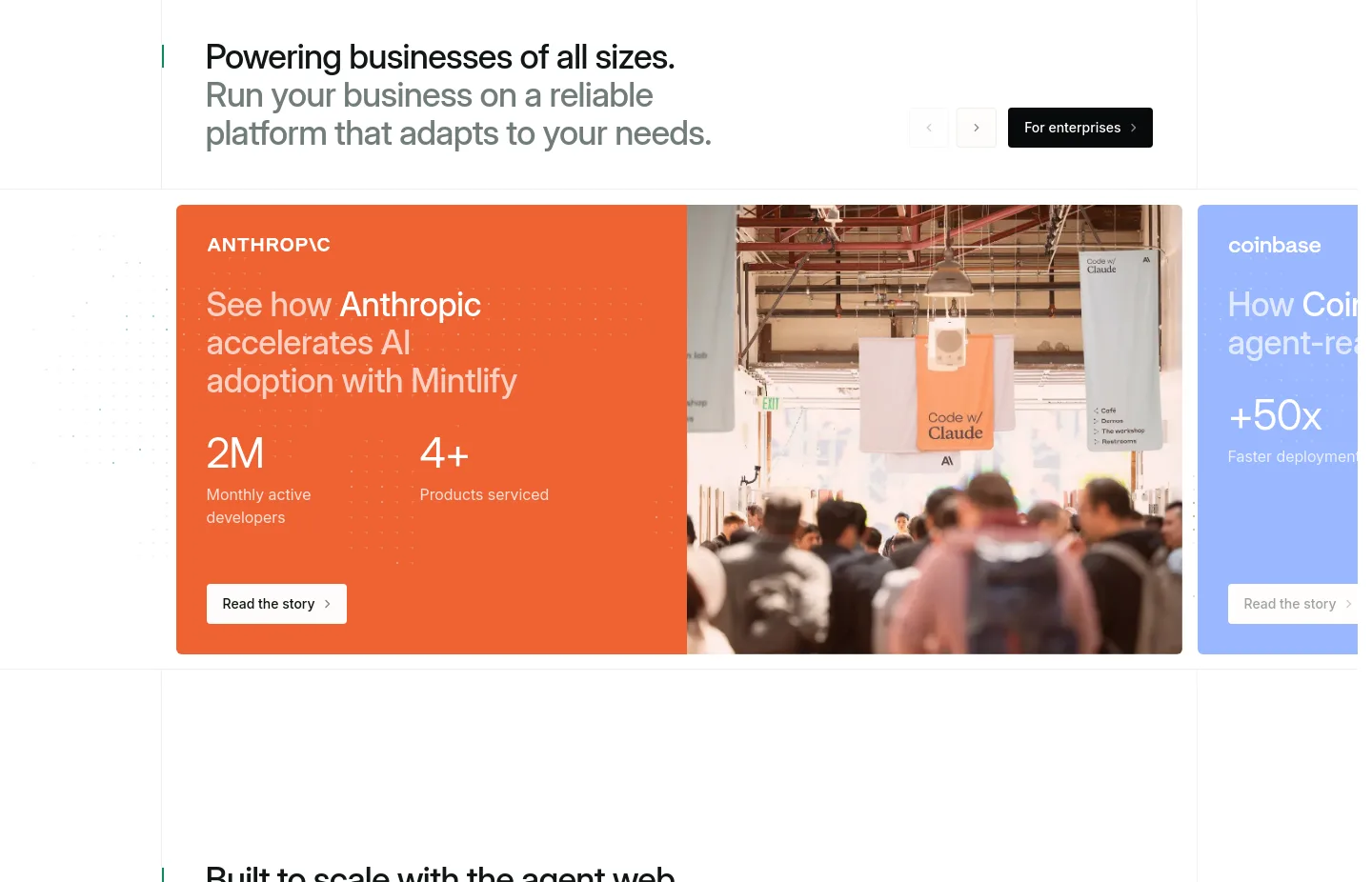 mintlify.com Logo Wall section