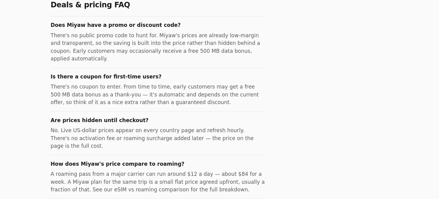 miyawesim.app FAQ section