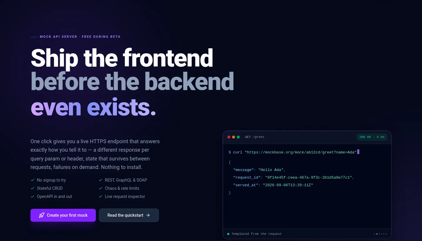 mockbase.org — a real Hero section