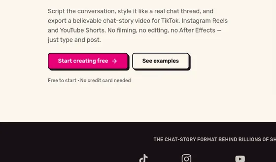 No credit card element from mockchats.com