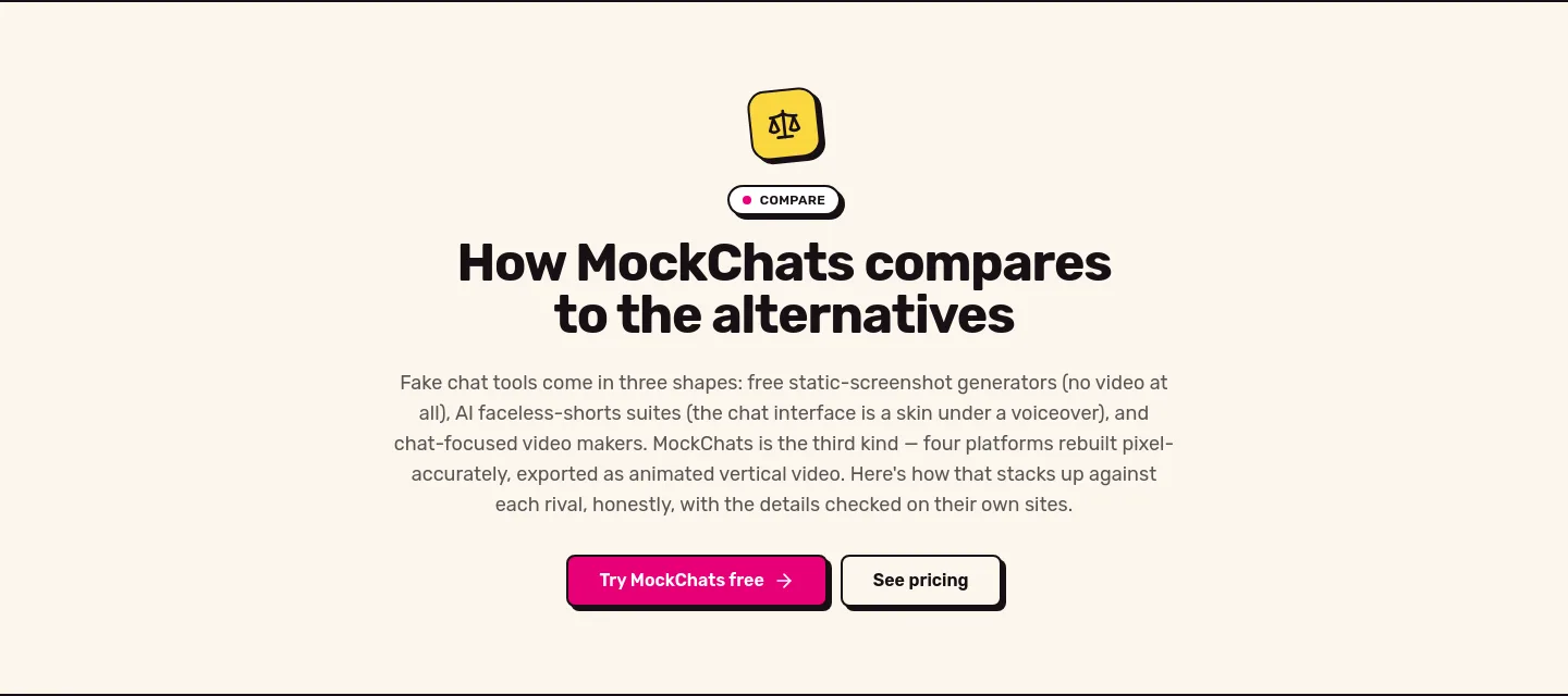 mockchats.com — a real Hero section