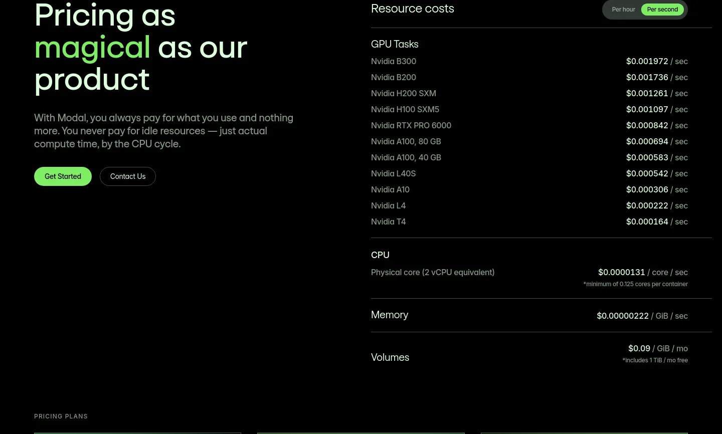 modal.com Hero section