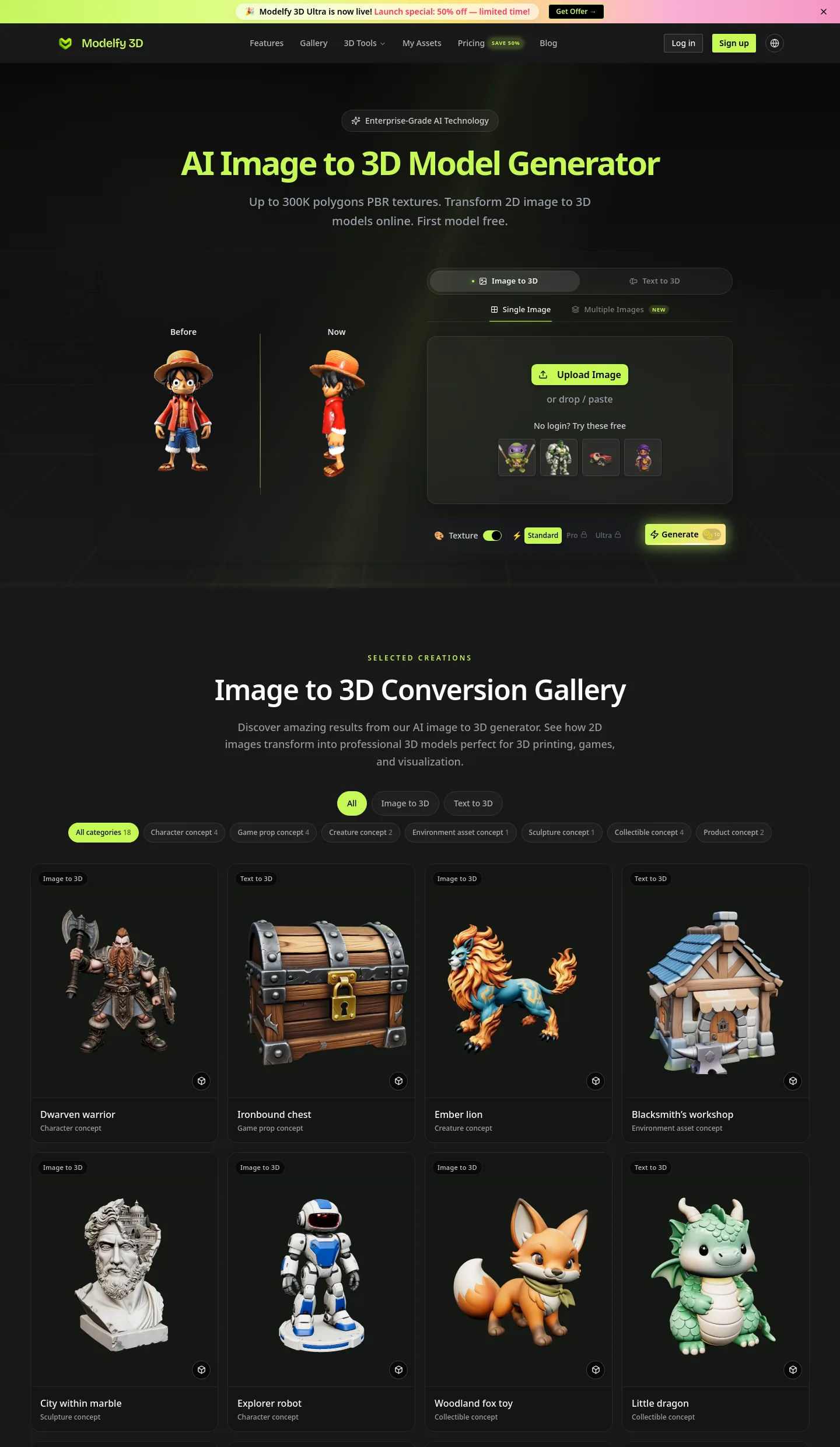 modelfy.art — a measured funnel