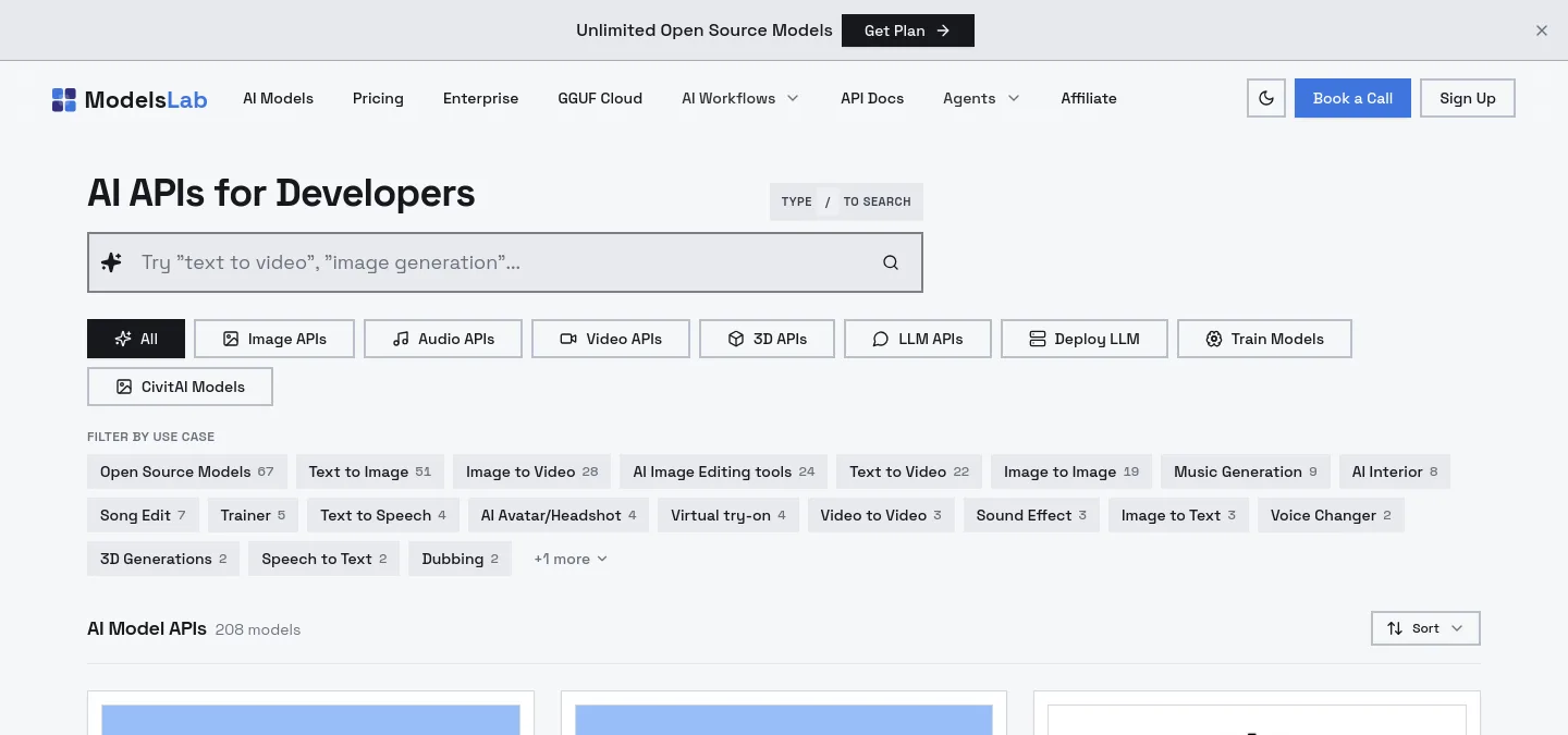modelslab.com — a measured funnel