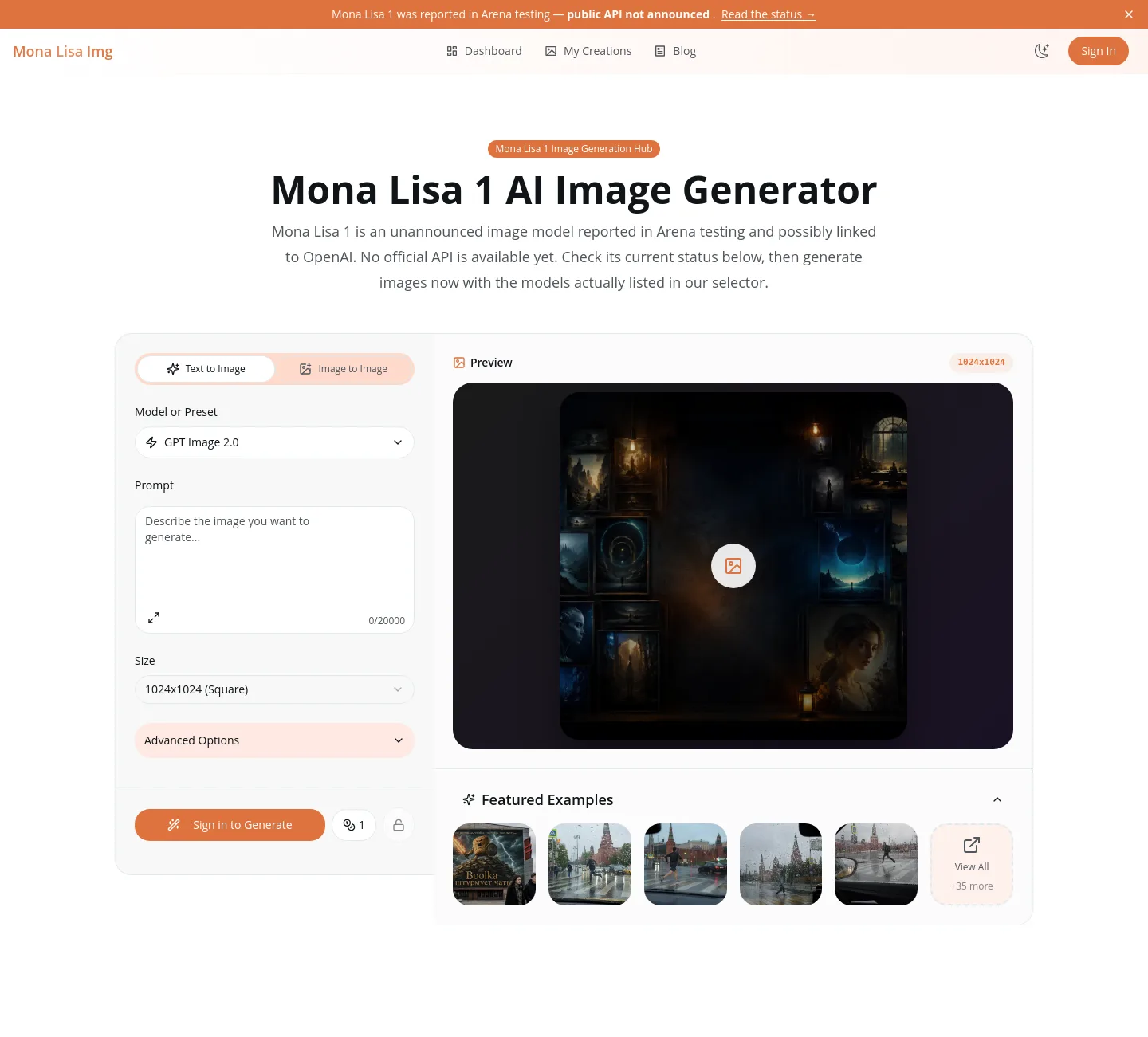 monalisaimg.com — Hero + Features + FAQ