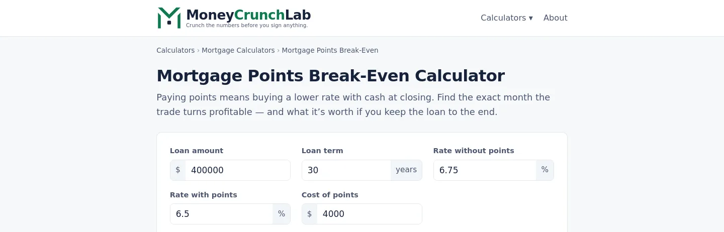 moneycrunchlab.com — a measured funnel