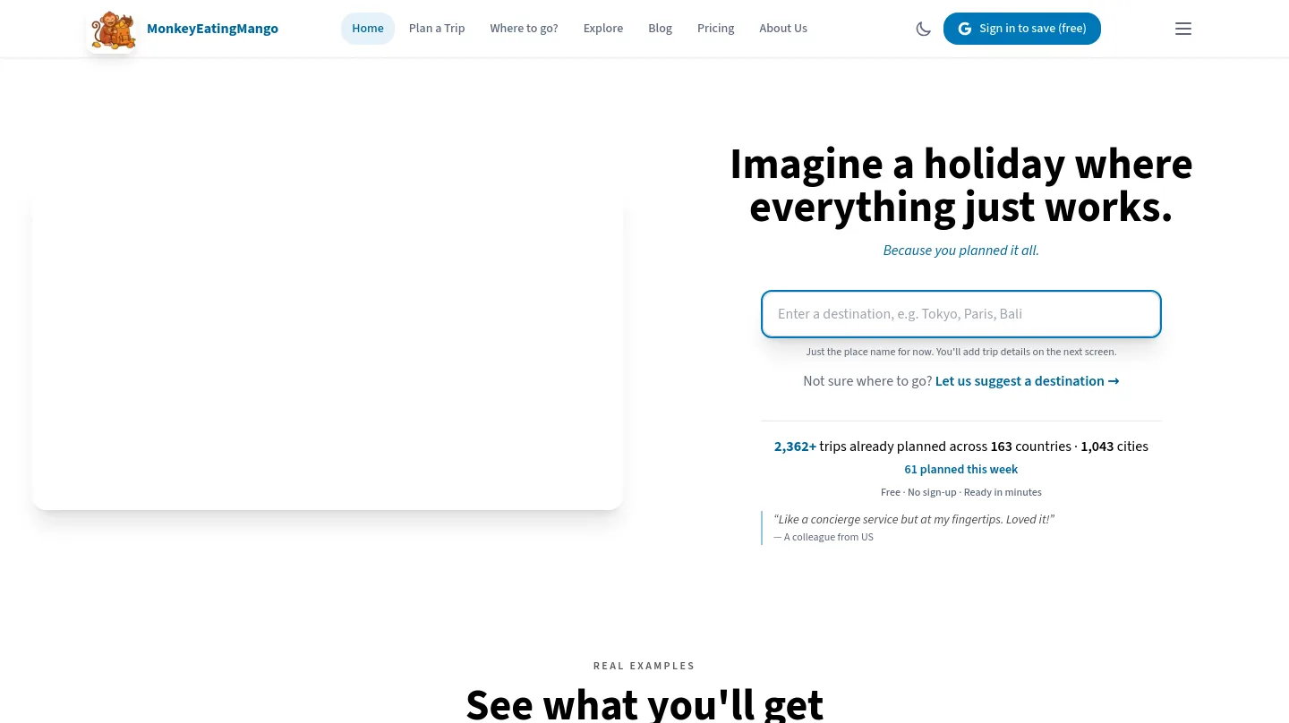 monkeyeatingmango.com — a measured funnel