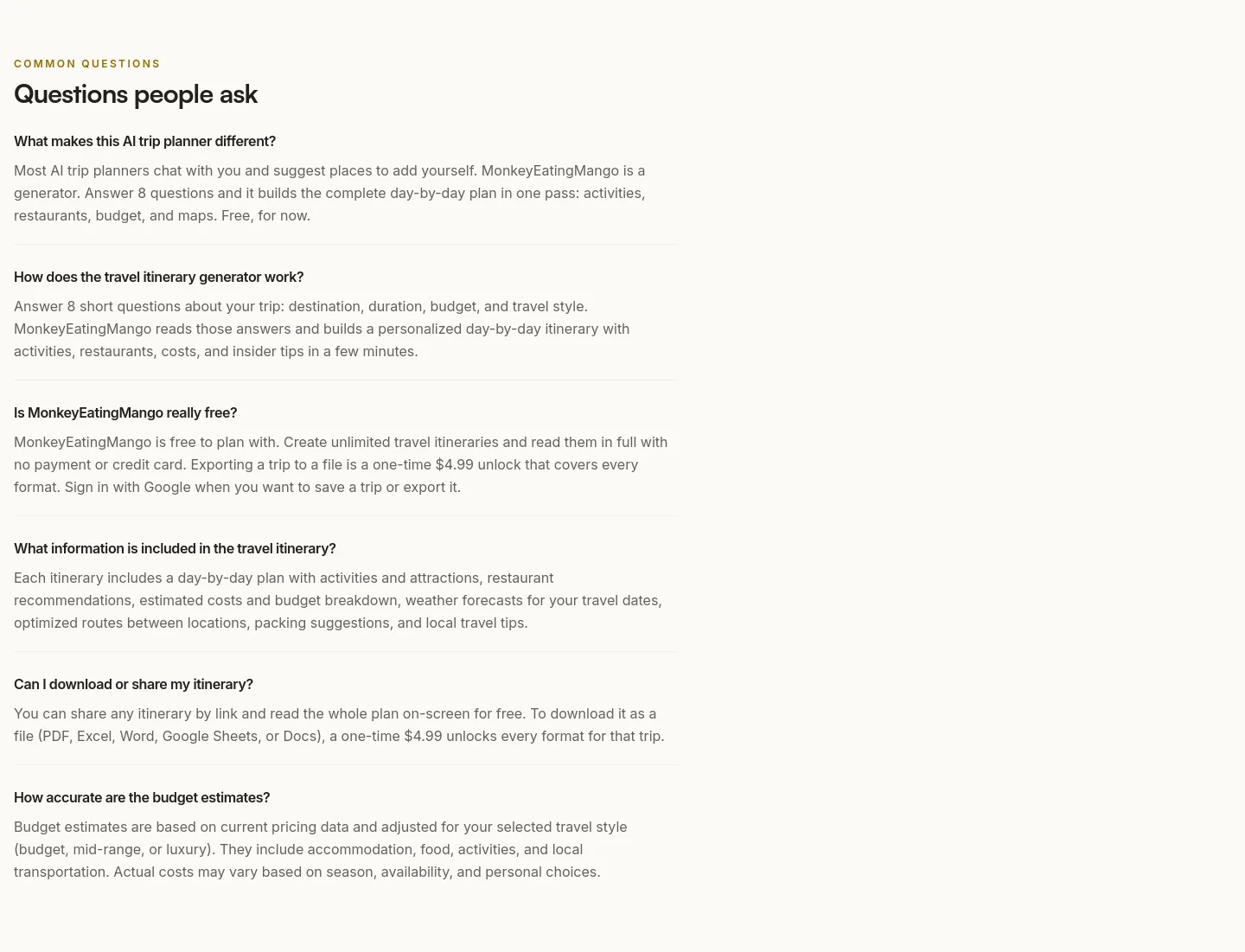 monkeyeatingmango.com — FAQ