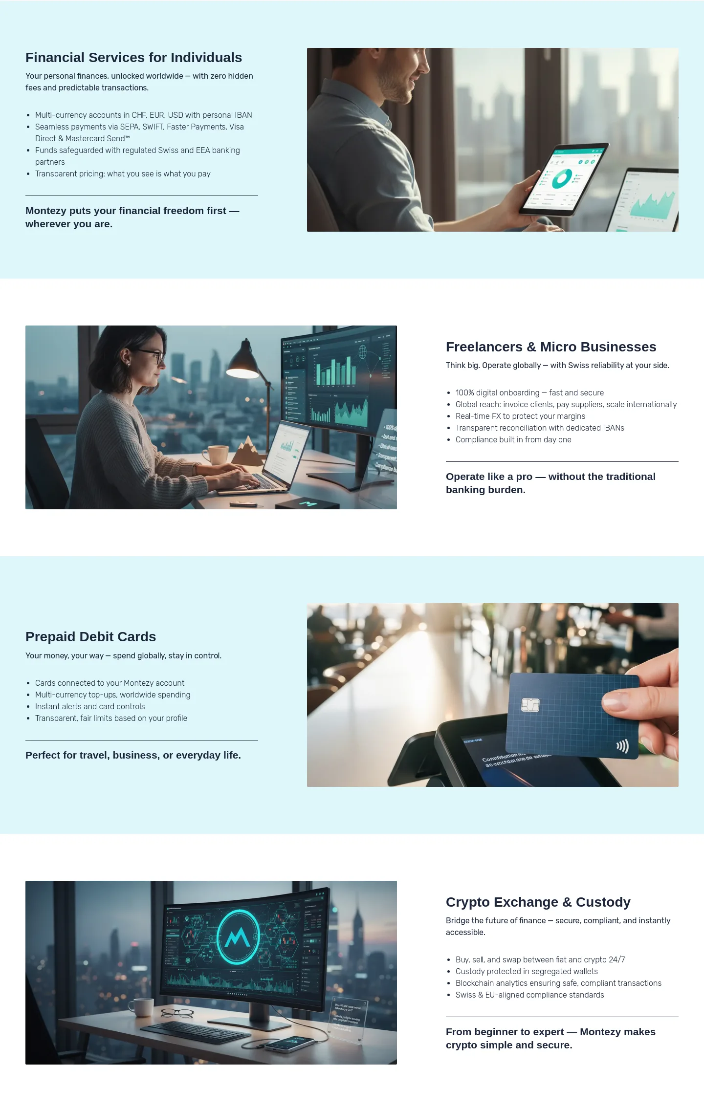 montezy.ch Features section