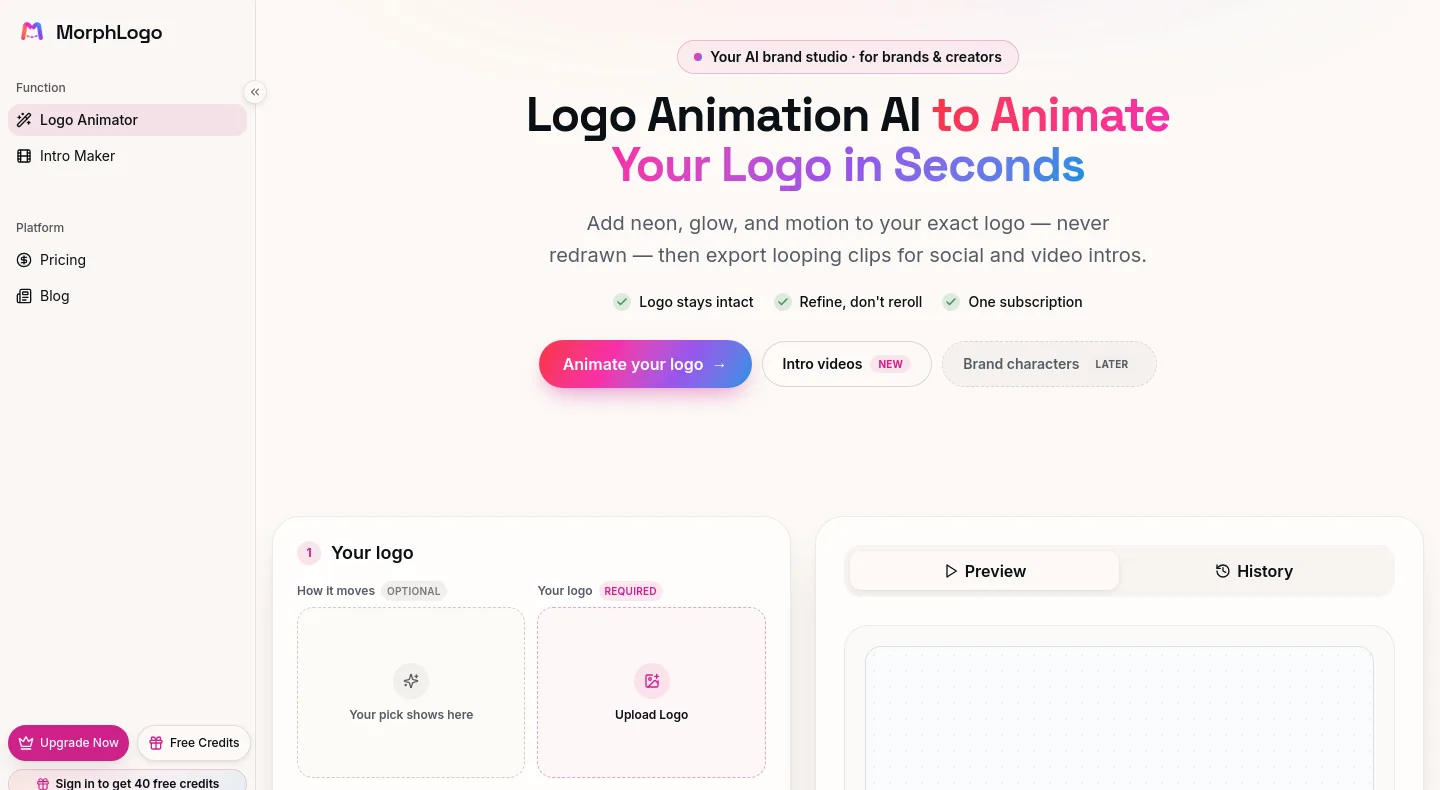 morphlogo.com Hero section