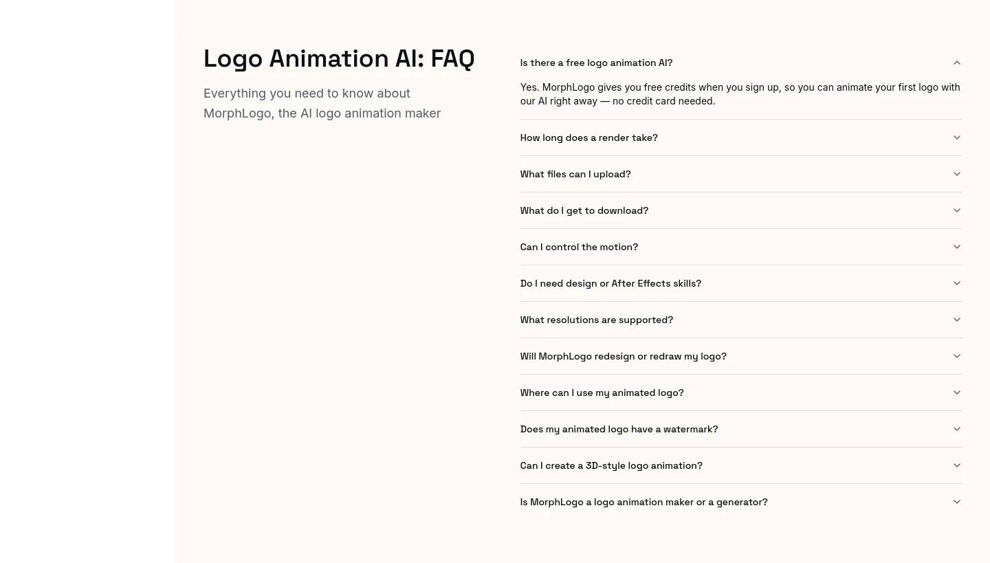 morphlogo.com FAQ section