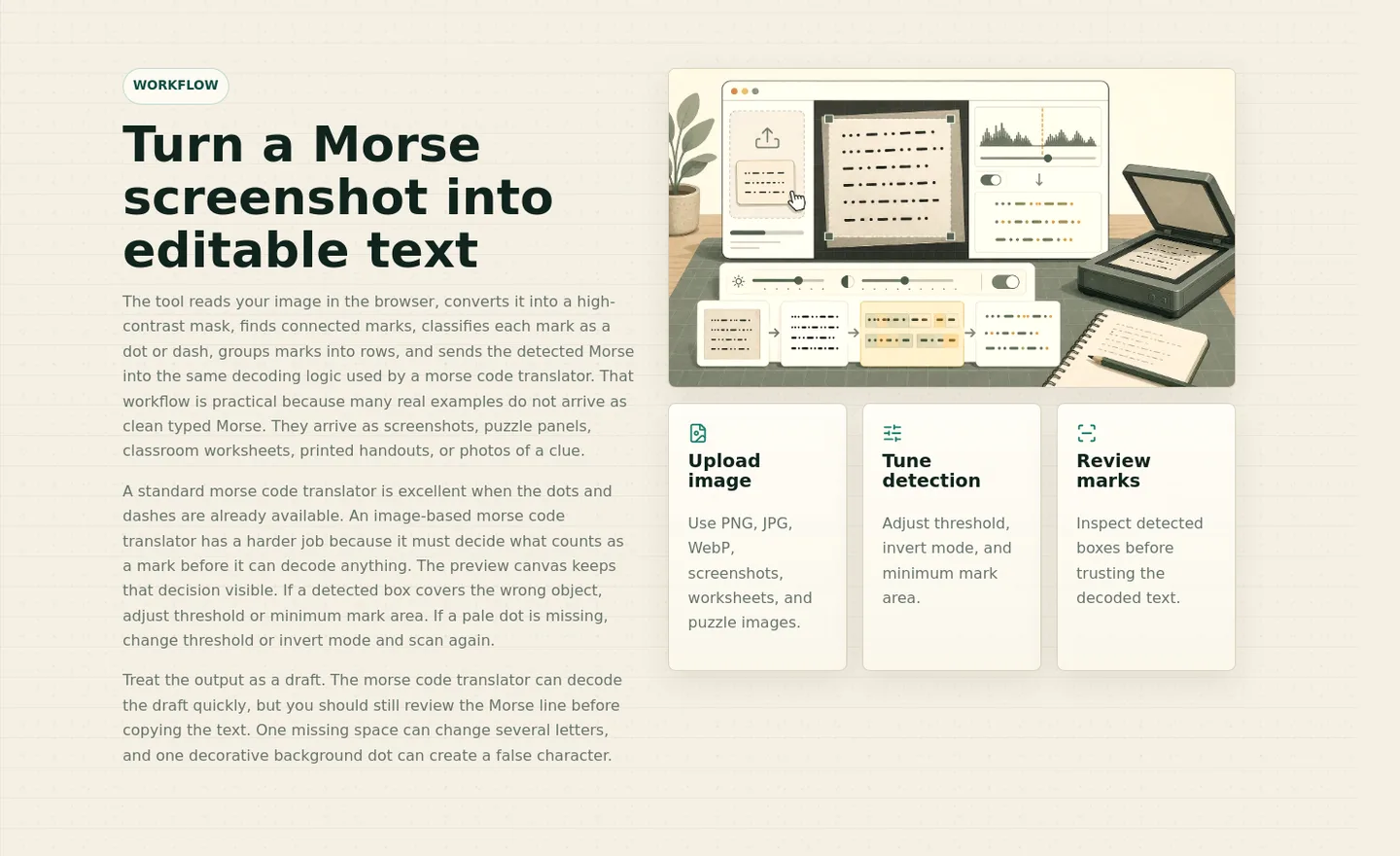 morsecodetranslator.run — a real Logo Wall section