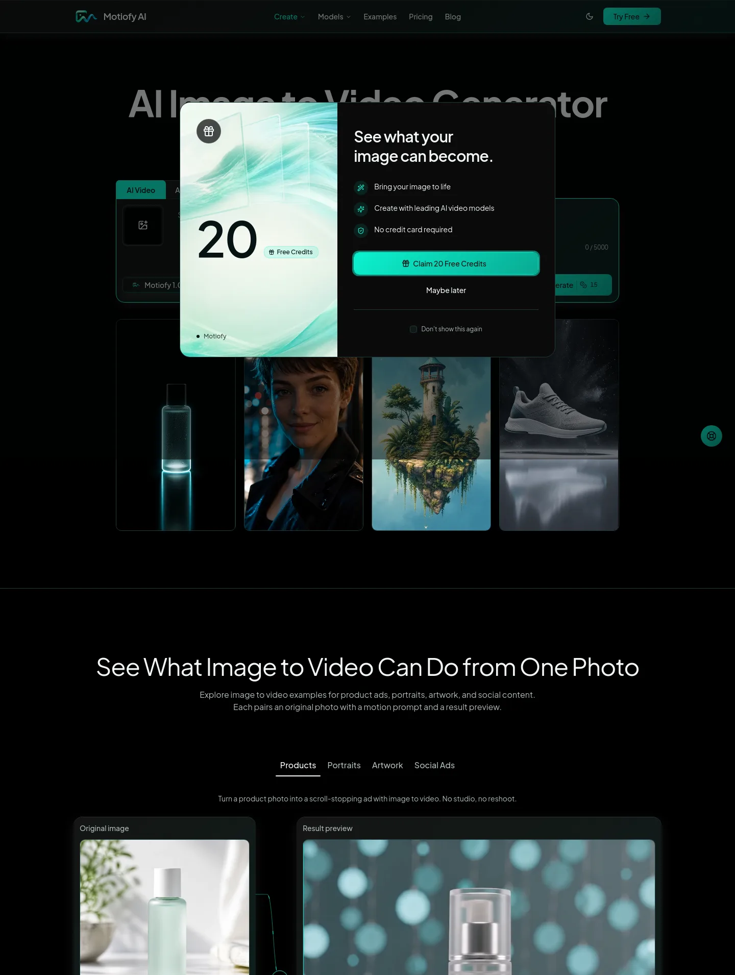 motiofy.ai — a measured funnel