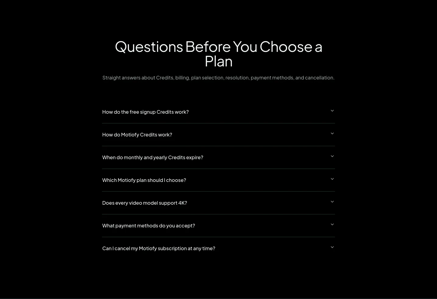 motiofy.ai FAQ section