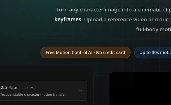 No credit card element from motion-control-ai.net
