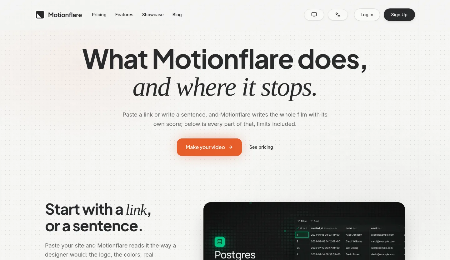 motionflare.ai — Hero