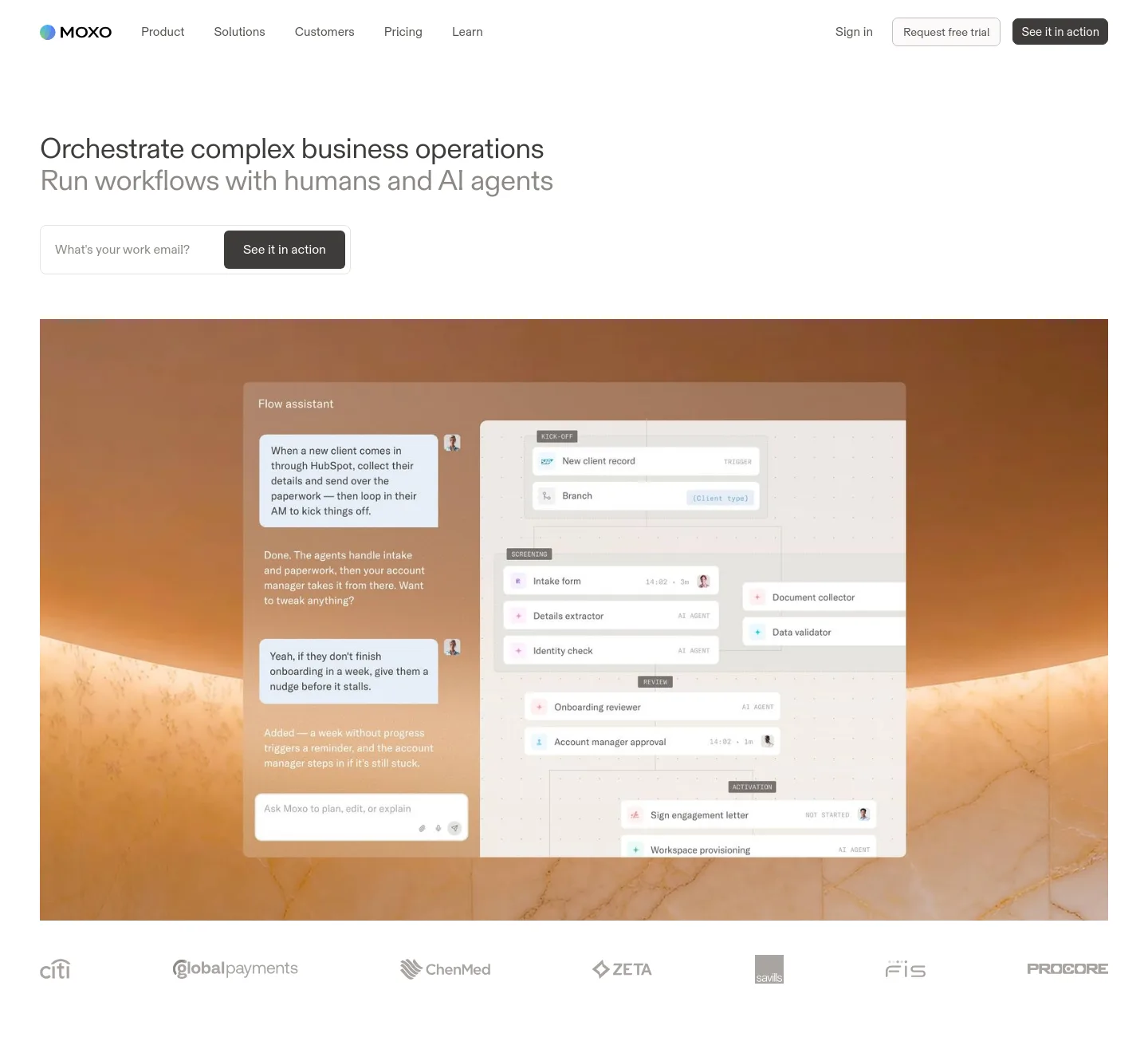 moxo.com — a measured funnel
