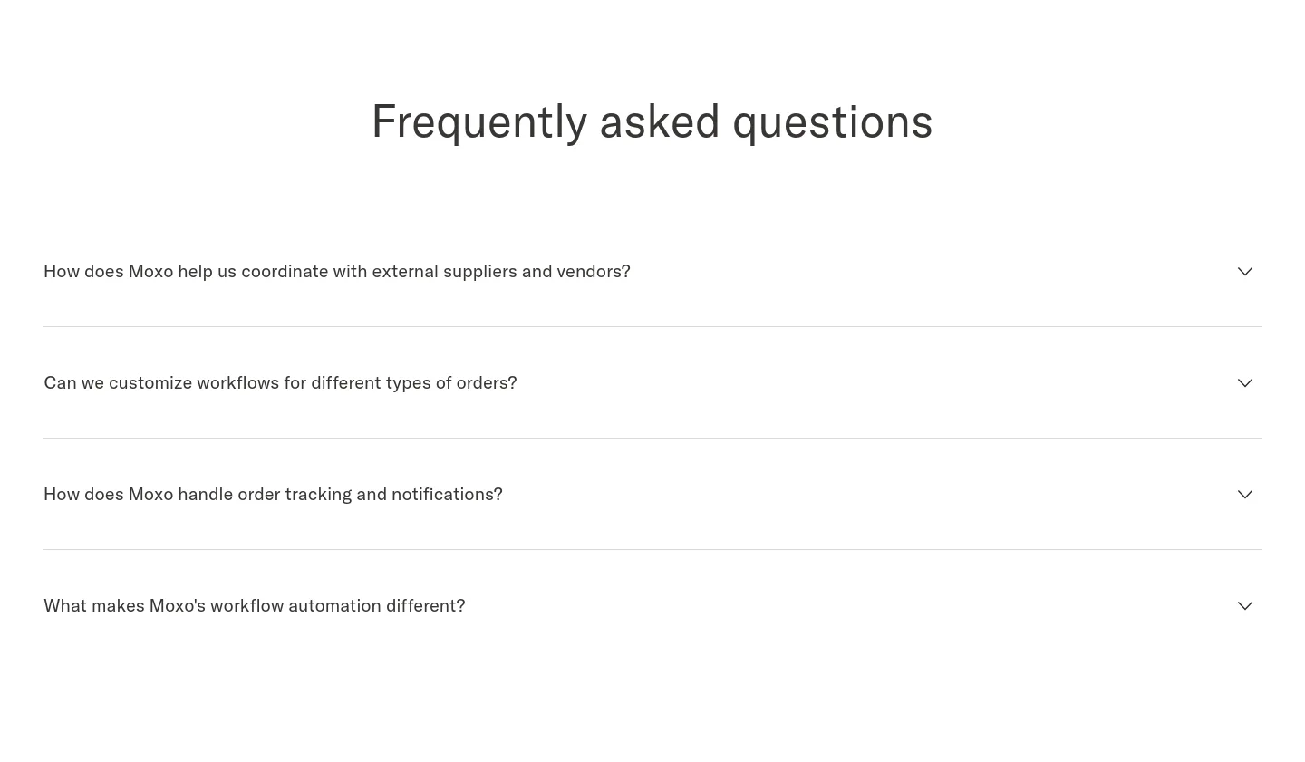 moxo.com FAQ section