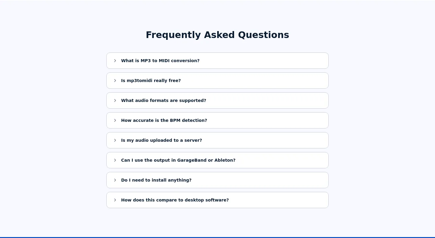 mp3tomidi.art FAQ section