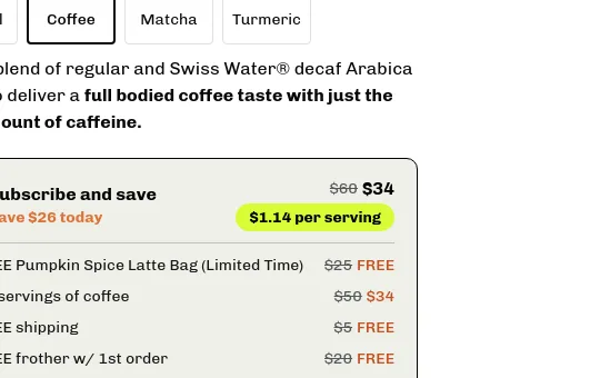 Price anchor element from mudwtr.com